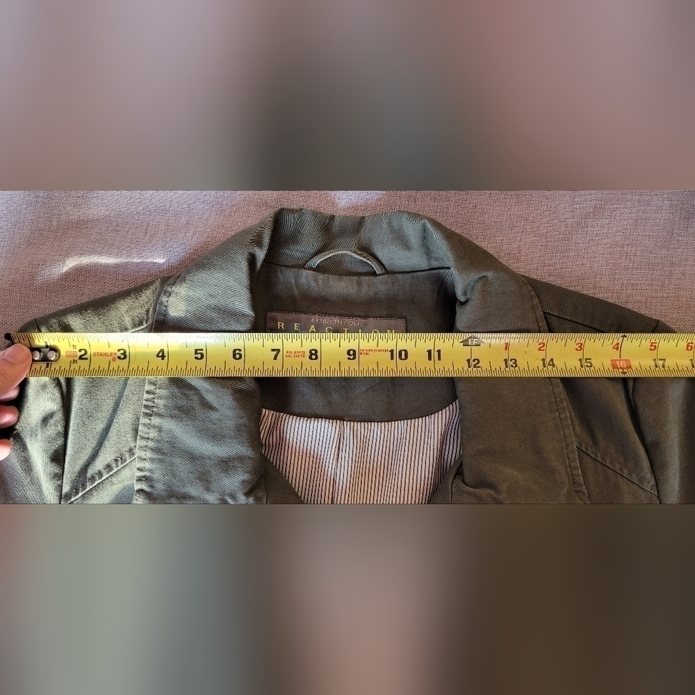 Kenneth Cole Reaction $248 Women's Army Green Full Zip Lined Button Up Coat Lrg. - Picture 11 of 12